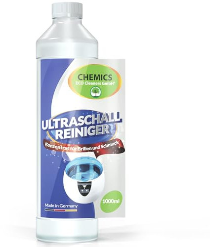 CHEMICS Ultrasonic Cleaner Concentrate - Concentré de nettoyage haute performance pour lunettes, bijoux, or, prothèses dentaires et pièces mécaniques - Compatible avec tous les types d'appareils à