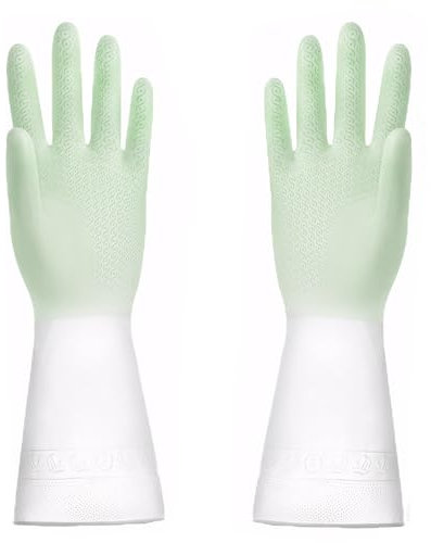HSYTEK Guantes de protección química premium: resistente a aceites, grasas, ácidos y disolventes; resistente a la abrasión y sensible (verde)