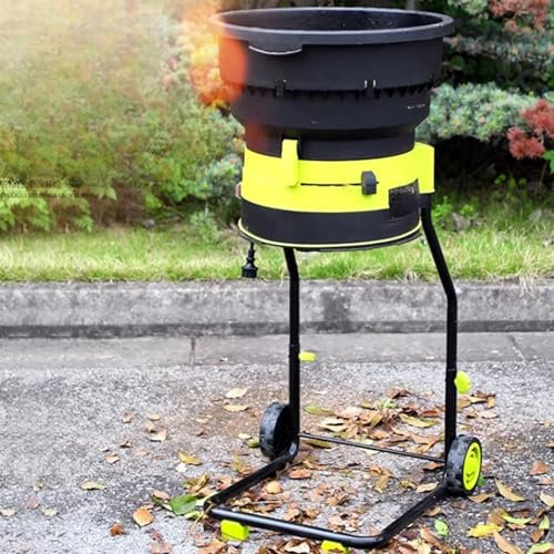 Trituradora trituradora de hojas eléctrica de 2500 W, trituradora trituradora de jardín, trituradoras de hojas de 8000 rpm, diámetro de embudo 54 cm, trituradoras y trituradoras con ruedas y bolsa de