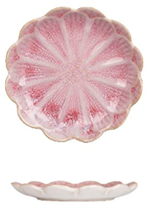 Ciotola per insalata in ceramica con posate, ciotola per condimento a forma di fiore smaltata in ceramica domestica, piatto piccolo, piattino per immersione domestico, varie forme di fiori, ciotola pi