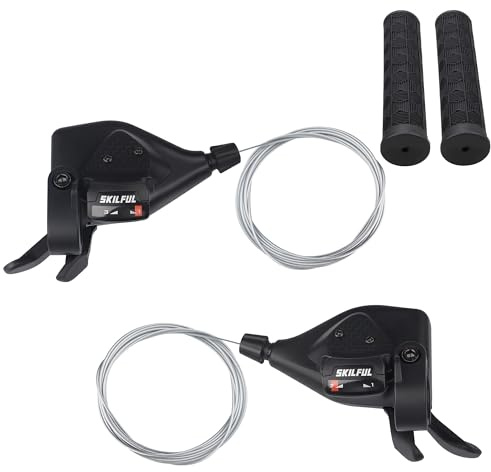 ZUKKA 1 paio di leve del cambio per bicicletta 3 x 7 21 marce, leva del cambio per mountain bike, bici da corsa, MTB, BMX, nero
