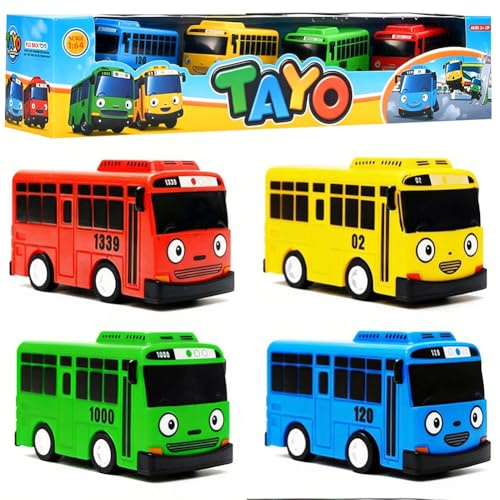 CDLIZW 4PCS Mini Bus Coches Cars,Juguete Modelo de Autobús,City Bus,Mini Urbano Vehículo Escolar Bus,Metálico Tire hacia Atrás Coches,Adultos y 16+Adolescentes Regalo de Cumpleaños