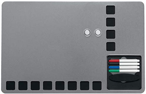 Rexel Nobo - Pizarra magnética combinada con cuadrículas espuma + kit escritura 610x390 mm, color plata