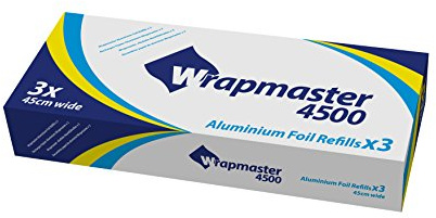 delisupplies 3 Rolls Wrapmaster 4500 Aluminium Foil Refill Rolls 90M x 45cm Great Value