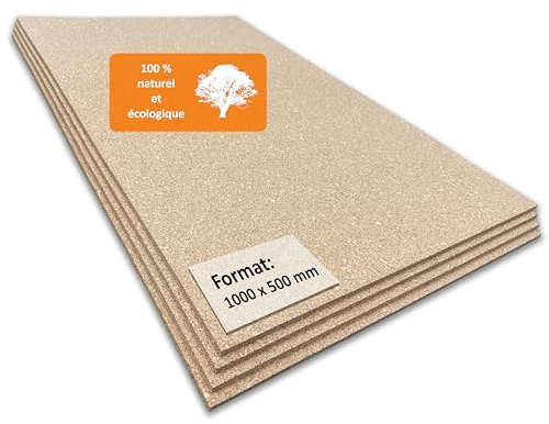TRECOR anslagstavla korkskiva format: 1000 x 500 mm - tjocklekar: 2-20 mm - högkvalitativ korkskiva, mycket elastisk och antistatisk, slipad på ena sidan för ett bättre utseende (8 mm tjocklek, 1 st)