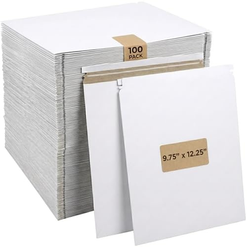 BOX USA Rigid Mailers 9 x 12 (100-Pack) - Cardboard Mailer Envelopes for Photos, Documents, Prints - Stay Flat