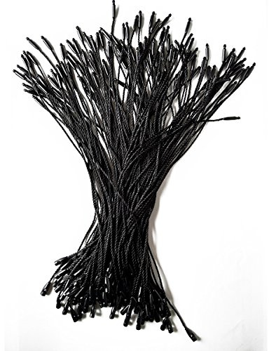 500 pcs 19cm(7.5 inch) Black Hang Tag Nylon String Snap Lock Pin Loop Fasteners Hook Ties