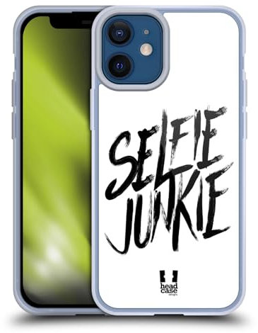 Head Case Designs White Selfie Craze Gel Case [Military Grade Protection] Compatible with Apple iPhone 12 Mini and Compatible with MagSafe