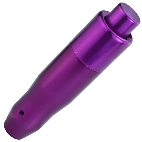 Lunsom Automatic Gear Shift Knob with Button, Aluminum Push Type Shifter Head Long Stick Shifting Lever Handle Fit Most Transmission Car (Purple-1)