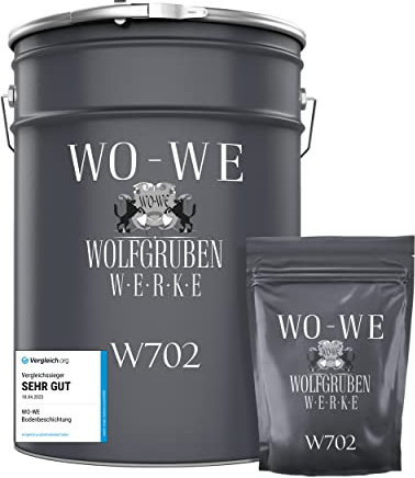 WO-WE 2K Epoxidharz Garagenfarbe Bodenbeschichtung MATT W702 Platingrau RAL7036-2,5kg