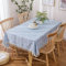 EHOMERY Tischdecke Sticken Tischtuch Damast Einfacher Plaid-Stil Abwaschbare Tischdecke Eckig Tischtuch Mitteldecke Blau Tischschutz Dekoration 90X90Cm