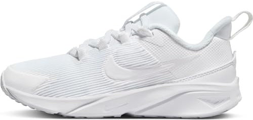 NIKE Star Runner 4 NN (PS) Sneaker, White/White-White-Pure Platinum, 34 EU