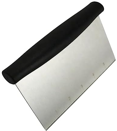 Bench Scraper for Baking, Dough Scraper for Cutting, Dicing, Chopping & Measuring Dough Pastry Cakes Gnocchi Vegetables, Board Scraper, Pastry Divider, Cutter, Dishwasher Safe, Stainless Steel