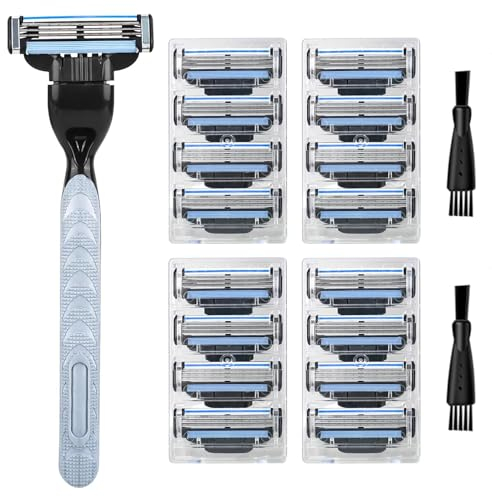 CTDMJ Rasierer Herren,16 Ersatzklingen, Nassrasierer Herren, Herrenrasierer mit 3 Klingen Rasiermesser, Rasierer Nass Nassrasierer Einwegrasierer Männer Rasierapparat Herrenrasierer