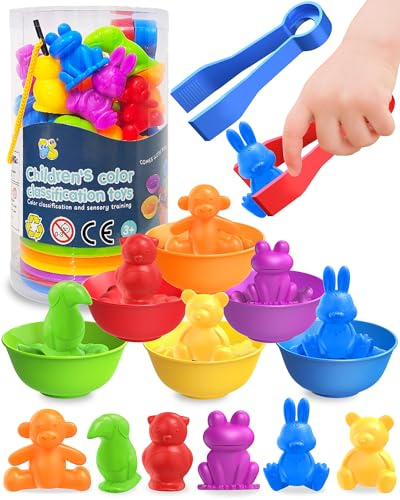 Oomloid Counting Animals Montessori Toys for 3 4 5 Years Old Boys Girls, Preschool Learning Activities Educational Sensory Toys Gifts Easter Basket Stuffers for Kids Toddlers Ages 3-5, 4-8