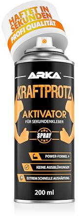 Spray Attivatore 200 ml per colla istantanea – KRAFTPROTZ – acceleratore di indurimento 1–4 sec – resistente a calore & acqua – senza residui – per cianoacrilato, plastica, vetro, metallo & legno