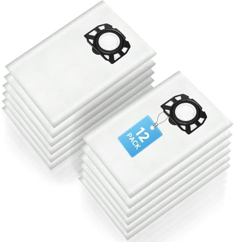 Leavans 12 piezas Bolsas Aspiradora para Karcher Set de Repuesto,Bolsa de Filtro de Fieltro para Karcher KFI 357 WD 2 Plus/WD 3/KWD 1/KWD 2/KWD 3/MV 3/WD 3.200-WD 3.800M/SE 4001/SE 4002,2.863-314.0
