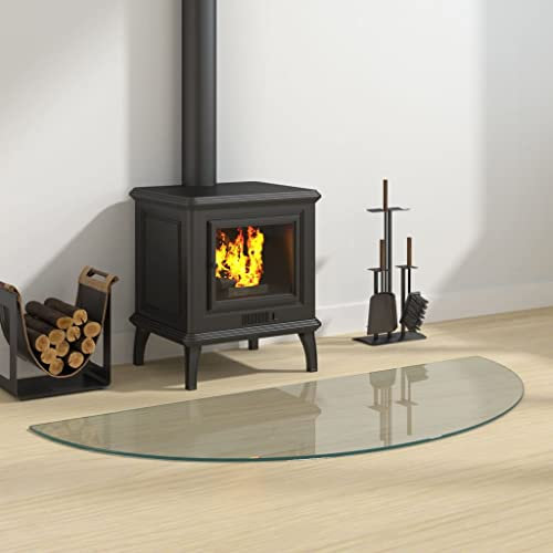 Hardware, Baumaterialien, Glas-Kamin Glasplatte, halbrund, 1200 x 500 mm