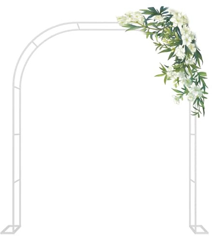 Arche de jardin en acier blanc - Treillage pour jardin extérieur - 2,8 m x 2,2 m x 40 cm - Décoration de plantes grimpantes