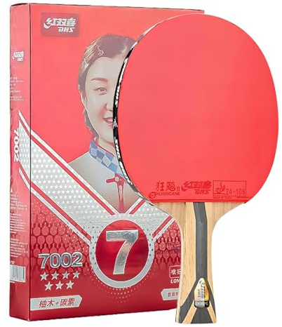 Double DHS Ping Pong Paddles ITTF Approved -Pro Ping Pong Paddle for Advanced Control & Speed - Table Tennis Racket for Offensive Players (Red)