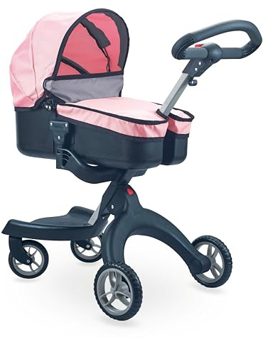 Carro de muñeca. Carrito Moderno de muñecas en Color Rosa con Gris (FL9136)