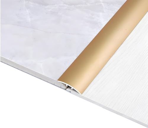 90 × 3 cm Tröskellist i Aluminium, Golv Övergångslist Lämplig for Dörröppningar, Lättmonterad Täcklist(Gold)