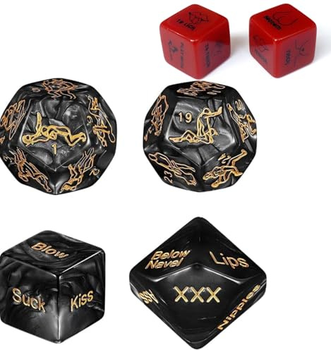 6PCS Juegos de Dados, Juegos para Parejas, Juguetes para Parejas, Ideas para Regalos, Partes del Cuerpo y acciones, Juegos traviesos para Parejas en el Dormitorio