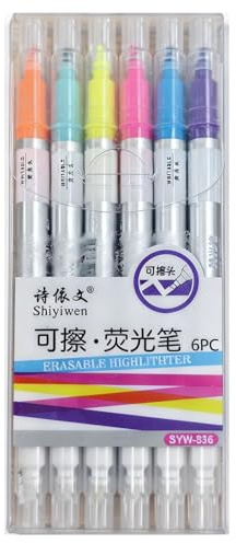 B0G6Z45CD6LEMONSTONE 6 stycken raderbara textmarkörer, dubbelspets, överstrykningspenna pastell med tjocka och fina huvuden, bibelöverstrykningspenna i olika färger för barn vuxna studenter skola