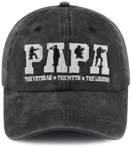 Army Gifts for Men, Funny Veteran Papa Hat, Military Baseball Cap