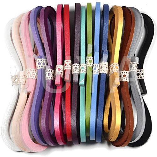 JUYA Metallisch Papier Quilling Set 2/3/5/7/10 mm Breite verfügbar (16 Farben, Breite 5mm)