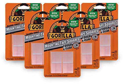 Gorilla 1 in. Clear Mounting Tape Squares (6-Pack)