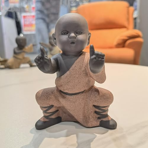 Buddha Figura,statue di kung fu monaco,decorazione di decorazioni per tavolo zen,figure decorative del feng shui, ornamenti per vassoio da tè, scultura di decorazione del desktop per all'interno