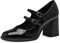 Tamaris Damen Pumps mit Riemchen Vegan Blockabsatz; BLACK PATENT/schwarz; 38