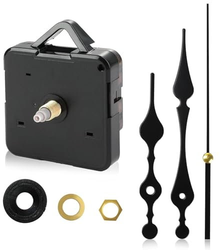 BNXF 1 Pcs Clock Mechanisms Battery Powered,Silent Quartz ClockMechanism Movement Kits,High Torque ClockMovement Replacement Mechanism,ClockMechanisms Silent Quartz Clock or Repair Home Office(Black)