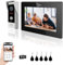 ANJIELO SMART 1080P Video Campanello Camera con 7 pollici Touchscreen Videocitofono (4 cavi) Supporto Auto Registrazione Infrarossi Visione Notturna Rilevamento di Movimento PIR (Nero)