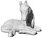 FABRIQ Liegender Pferd Figur, Realistische Garten deko Steinguss, Steinfigur, Skulptur deko 40 cm Breite, Massive 13 kg