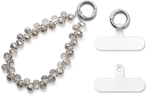 MORSUNBELA Mobile Phone Chain Universal Phones Wrist Strap, Short Bracelet Strap Mobile Phone Pendant, for Phones Keys - grey