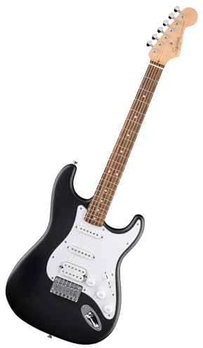 Fender Squier Debut Series Stratocaster HT HSS Electric Guitar, Beginner Guitar, 2-Year Warranty, Includes Free Lessons, Black with Satin Urethane Finish