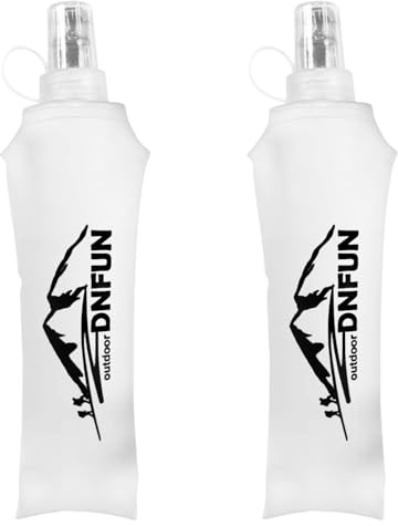 DNFUN 2 botellas plegables de 500 ml, sin BPA, bolsa de bebida suave para correr, botellas plegables, botellas de bebidas, botella deportiva para hidratación, senderismo, ciclismo, maratón, escalada
