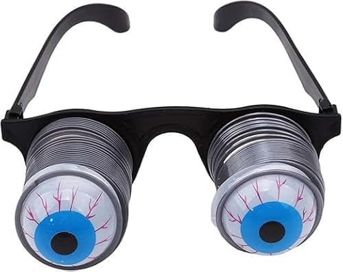 Cawhui Pop Out Eye Glasses With Wobbly Eyes on Springs - Novelty Halloween Carnival Party Plastic Joke Horror Shock Toy Sunglasses - Gags and Practical Joke Toys