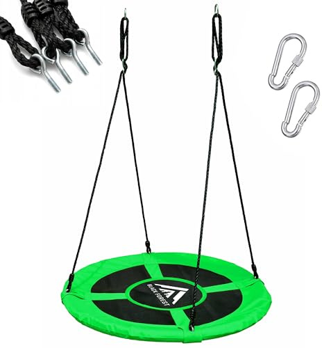 Extralink Balancoire Nid D'oiseau – Balancoire Ronde 100 cm, Charge 150 kg, Résistante aux Intempéries, Sécurisée, pour Enfants et Adultes, Usage Intérieur et Extérieur, Couleur Vert