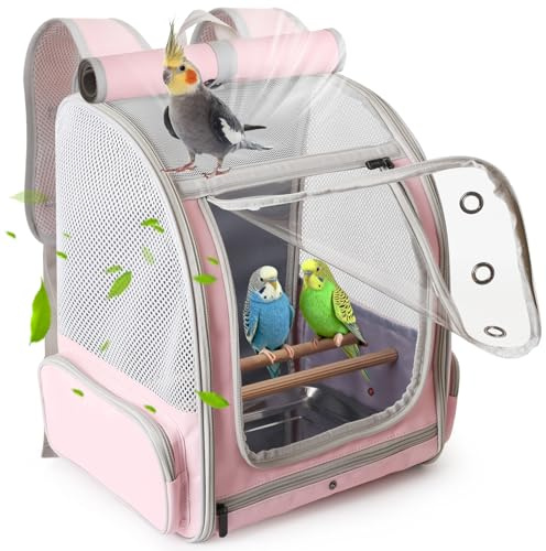 Bird Travel Backpack Carrier with Stands and Tray
