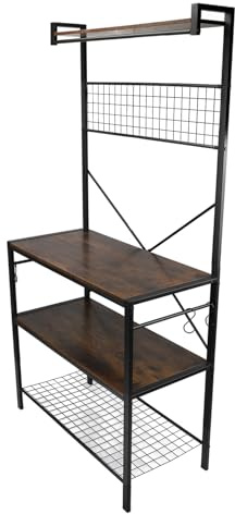 Akozon Estante de Organizador en Capas - Rejilla de Almacenamiento de Múltiples Capas con Marco de Metal para Electrodomésticos de Cocina - Soporte de Horno de Microondas Elegante y Resistente