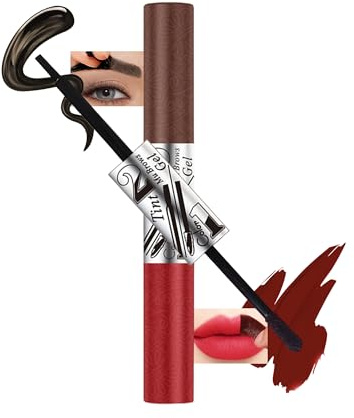 Peel Off Lip Liner Stain & Gel Sourcils, Rouge a Levre Mat Teinture Sourcils Tattoo Longue Durée, Crayon Sourcil Couleur Intense Lip Tint, Waterproof et Anti-transfert, Maquillage Cadeaux Femme-03