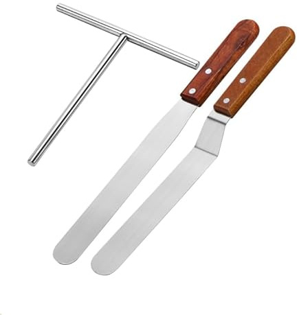 3 distribuidores de crepes, acero inoxidable, distribuidor de masa en forma de T con 2 espátulas, accesorios para crep, espátula para tartas, para el hogar, cocina, hornear, cocinar