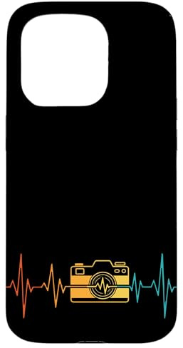 Vintage Analog SLR Camera Heartbeat Retro Photographer Film Case for iPhone 15 Pro