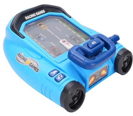 Zhjvihx Macchina da Gioco da Corsa, Volante Interattivo con Effetti Sonori Musicali e velocità Regolabile per Bambini, Console di Gioco di Corse Avventurose Genitore-figlio (BLUE)