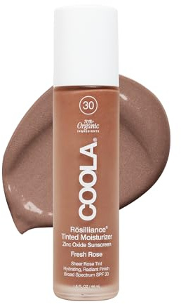 COOLA Organic Rosilliance BB Cream with SPF 30, Tinted Moisturizer Sunscreen & Foundation, Dermatologist Tested, Fresh Rose, 1.5 Fl Oz