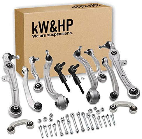 KIT 12PZ AVANTRENO BRACCI BRACCETTI OSCILLANTI SOSPENSIONE ANTERIORE PER AUDI A4 / A4 AVANT DAL 2001 AL 2004 (KW13001)