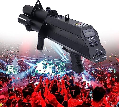 RayGenius Lanzador De Confeti,CañóN De Confeti EléCtrico, Pistola De Chorro De Confeti, Efecto De La Etapa De Mano LED MáQuina De Efecto De Chorro De Confeti para Halloween。